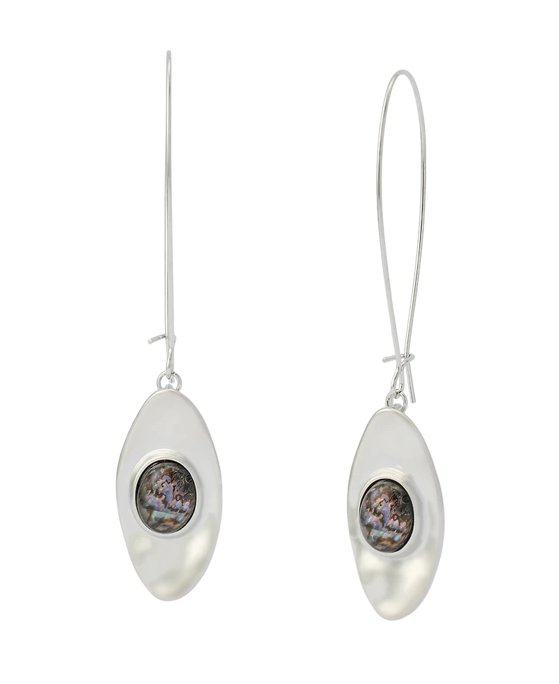 Robert Lee Morris Soho Abalone Textured Dangle Earrings