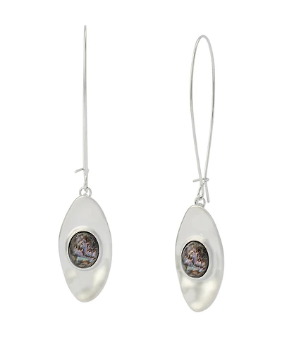 Robert Lee Morris Soho Abalone Textured Dangle Earrings