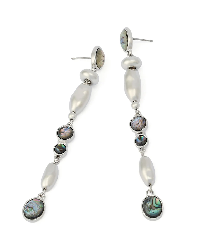 Robert Lee Morris Soho Abalone Beaded Linear Earrings
