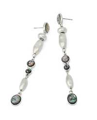 Robert Lee Morris Soho Abalone Beaded Linear Earrings