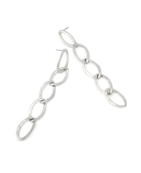Robert Lee Morris Soho Silver Oval Link Linear Earrings