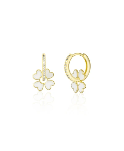 Spero London Sterling Silver Enamel Clover Earrings