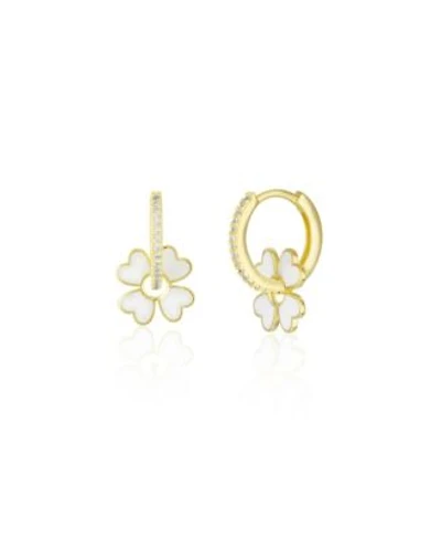Spero London Sterling Silver Enamel Clover Earrings