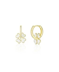 Spero London Sterling Silver Enamel Clover Earrings