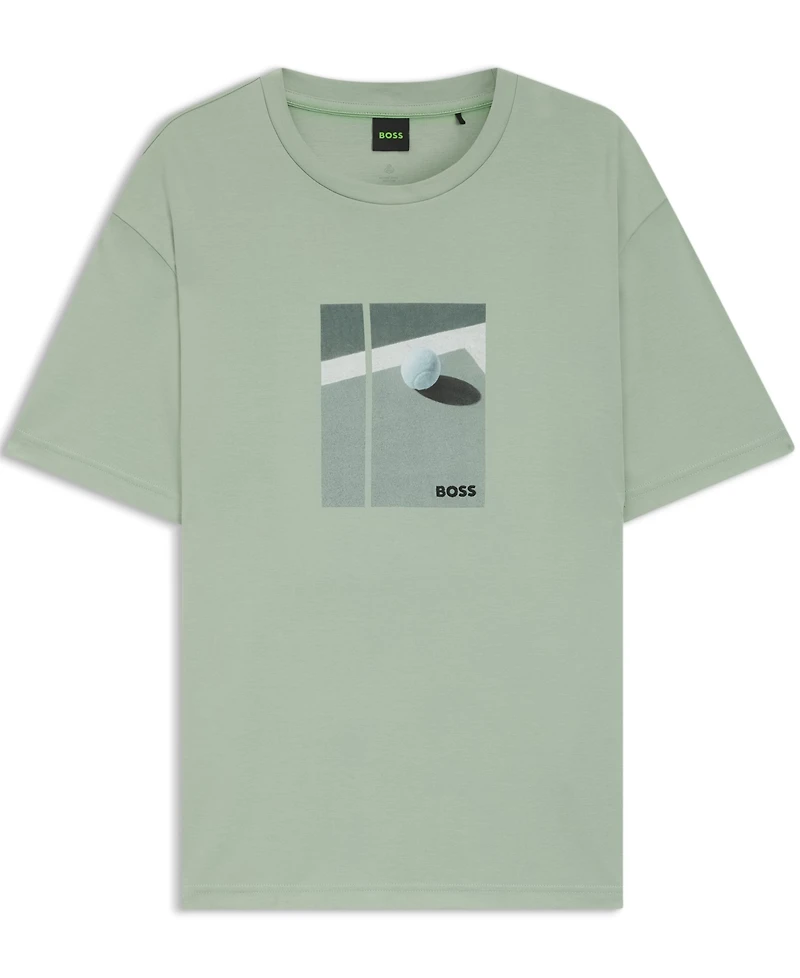 Boss by Hugo Men's Tennis Artwork Pima-Cotton T-Shirt