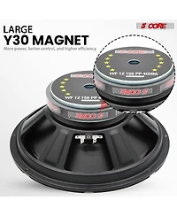 5 Core 12 Inch Woofer 400W Car Subwoofer 4Ohm Replacement Deep Sub w Poly Cone - Wf 12 156 Pp 4OHM