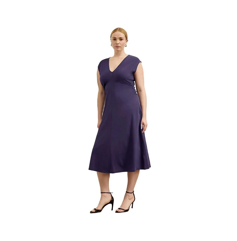 M.m.LaFleur Women's Marina Ruched Organic Jersey Pima Cotton dress