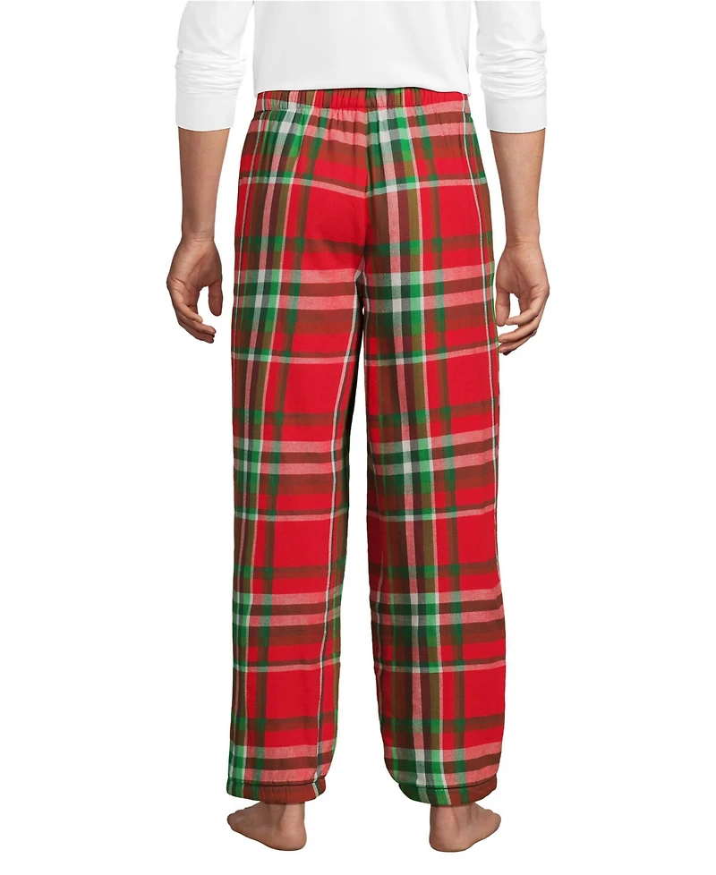 Lands' End Big & Tall High Pile Fleece Lined Flannel Pajama Pant