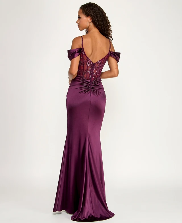 B Darlin Juniors' Off-The-Shoulder Bow-Neck Bodycon Dress | Connecticut Post Mall B Darlin Juniors' Off-The-Shoulder Bow-Neck Bodycon Dress | Connecticut Post Mall