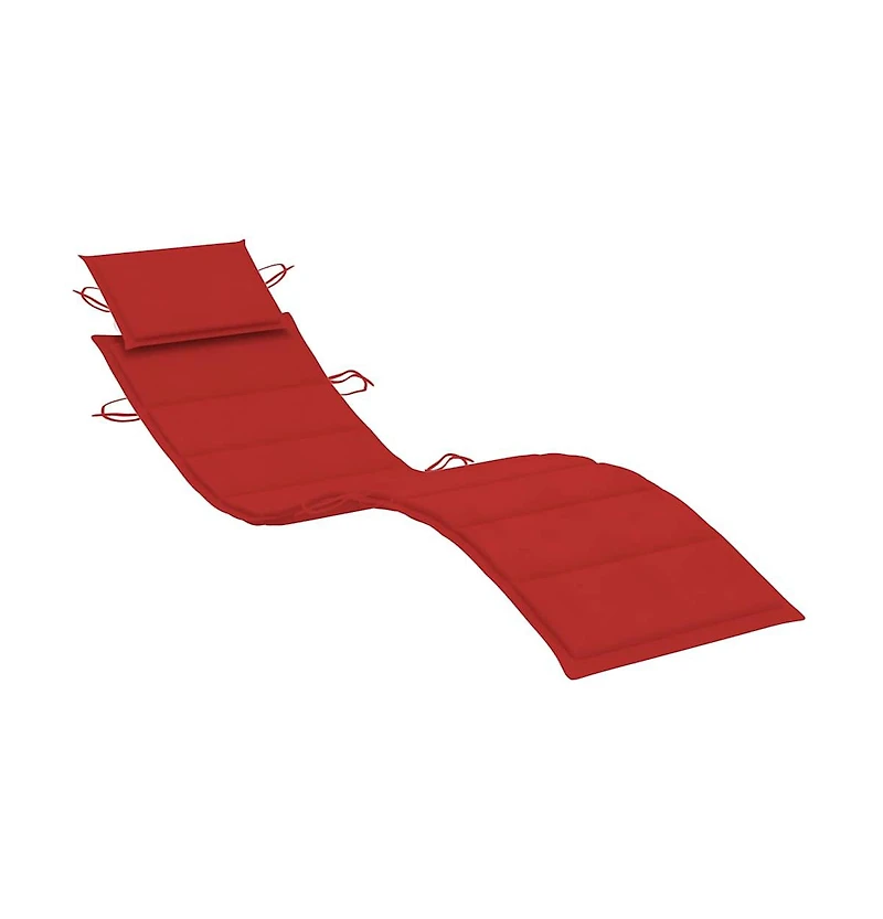 VidaXL 2-Pc. Patio Sun Lounger with Table and Cushion, Red