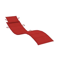 VidaXL 2-Pc. Patio Sun Lounger with Table and Cushion, Red