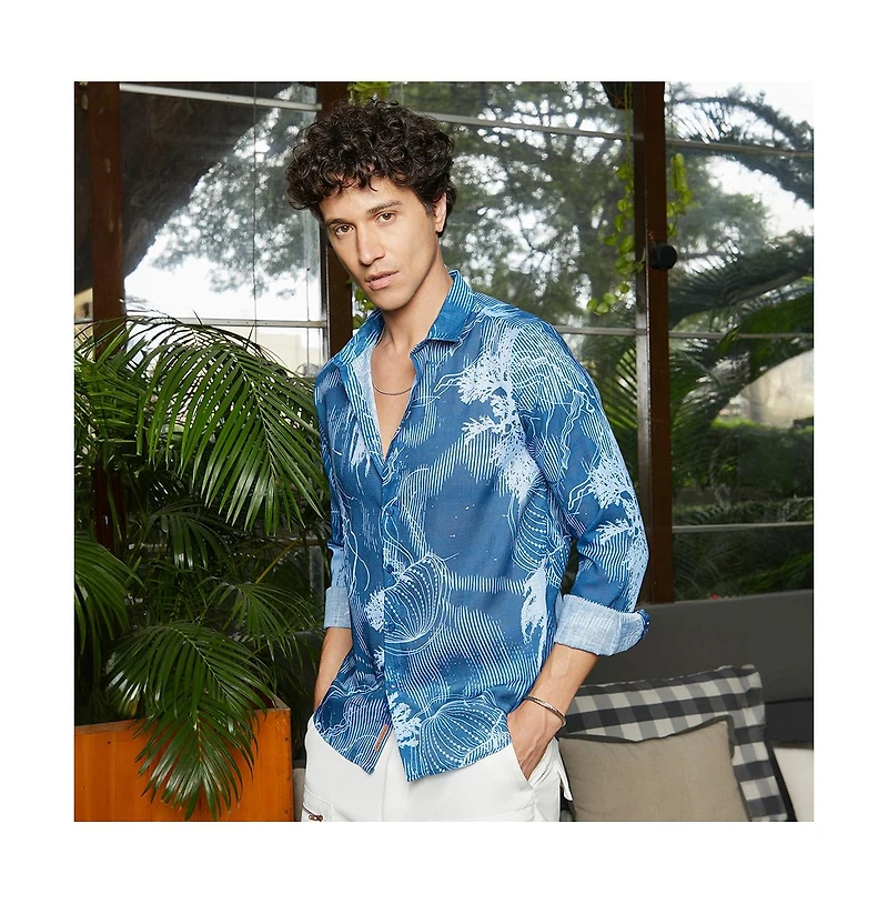 Campus Sutra Men's Jellyfish Contrast Shirt