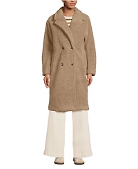 Lands' End Women's Double Breasted High Pile Fleece Coat