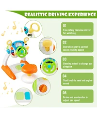 Hongge Kids Driving Simulation Toy with Steering Wheel and Real Sound Effects