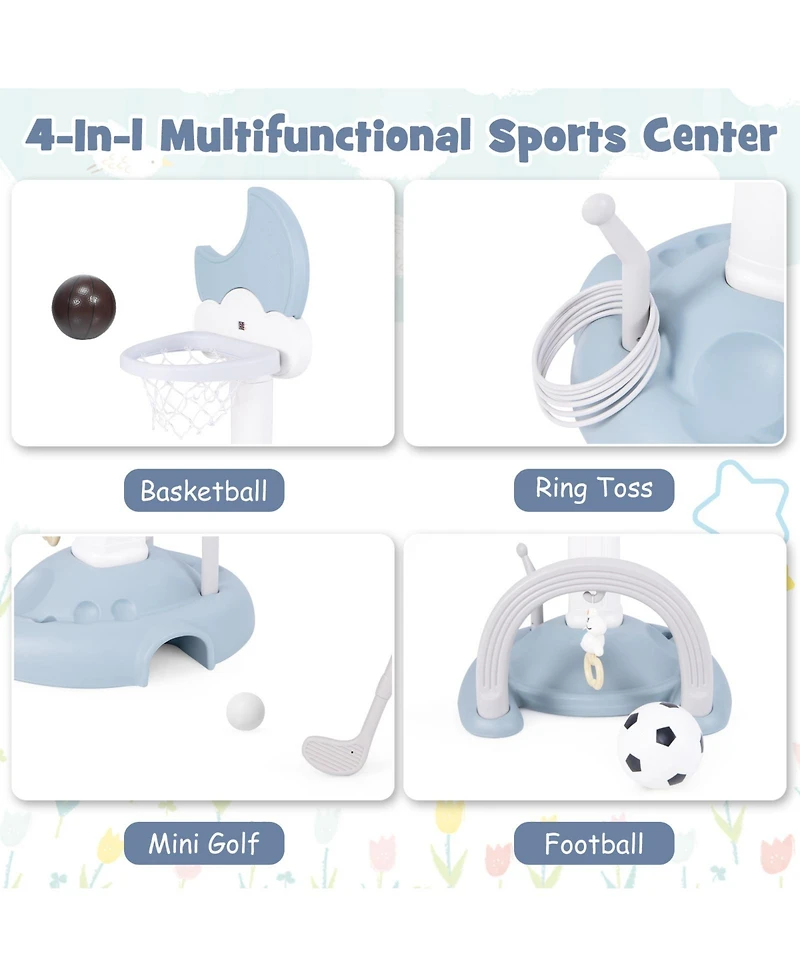 Hongge Kids Wooden Play Kitchen Set With Sink Stove And 18 Accessories