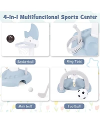 Hongge Kids Wooden Play Kitchen Set With Sink Stove And 18 Accessories