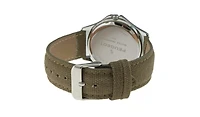 Peugeot Men 40mm Military Dial Calendar Canvas Strap Watch