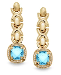 Citrine (3-5/8 ct. t.w.) & White Topaz (1/2 Xoxo Link Drop Earrings 14k Gold-Plated Sterling Silver