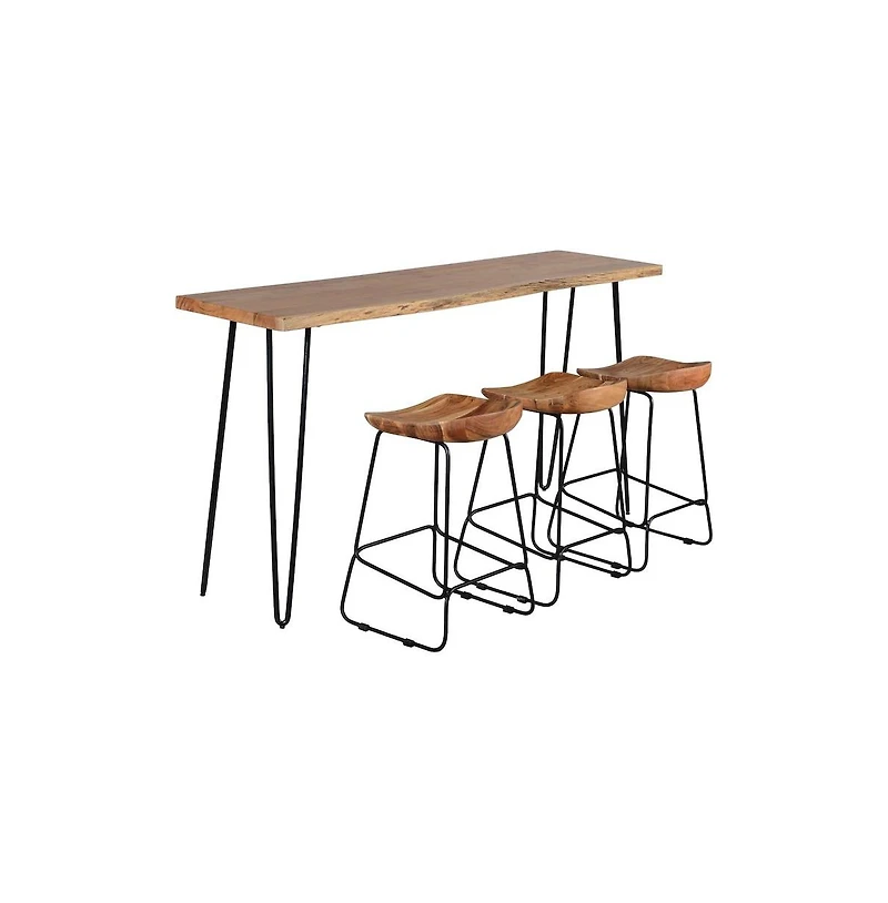 Jofran Nature's Edge Solid Acacia Four Piece 72" Counter Height Dining Set