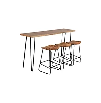 Jofran Nature's Edge Solid Acacia Four Piece 72" Counter Height Dining Set