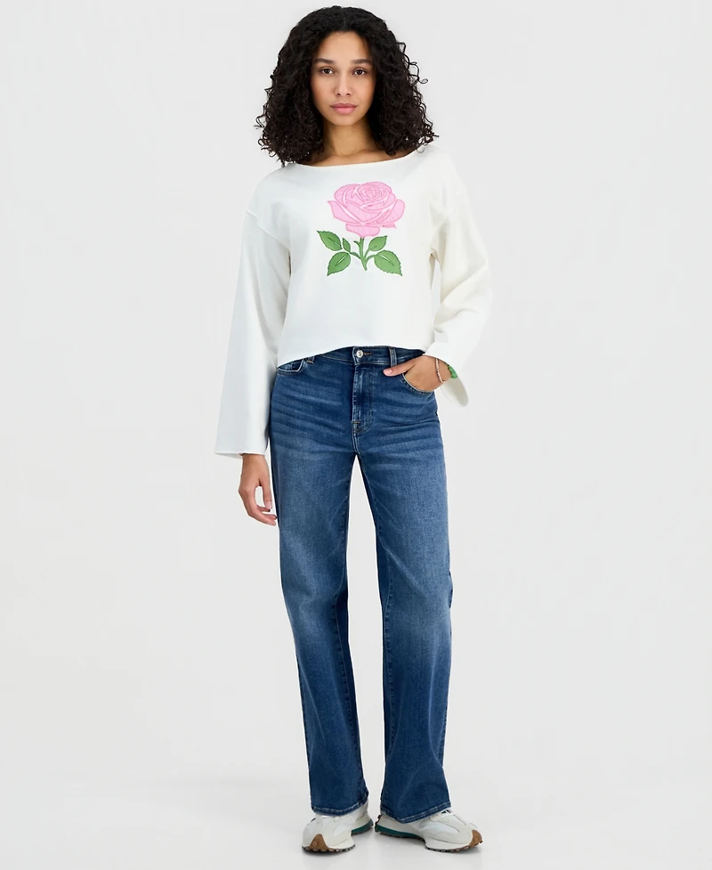 Self Esteem Juniors' Boat-Neck Fleece Sweatshirt