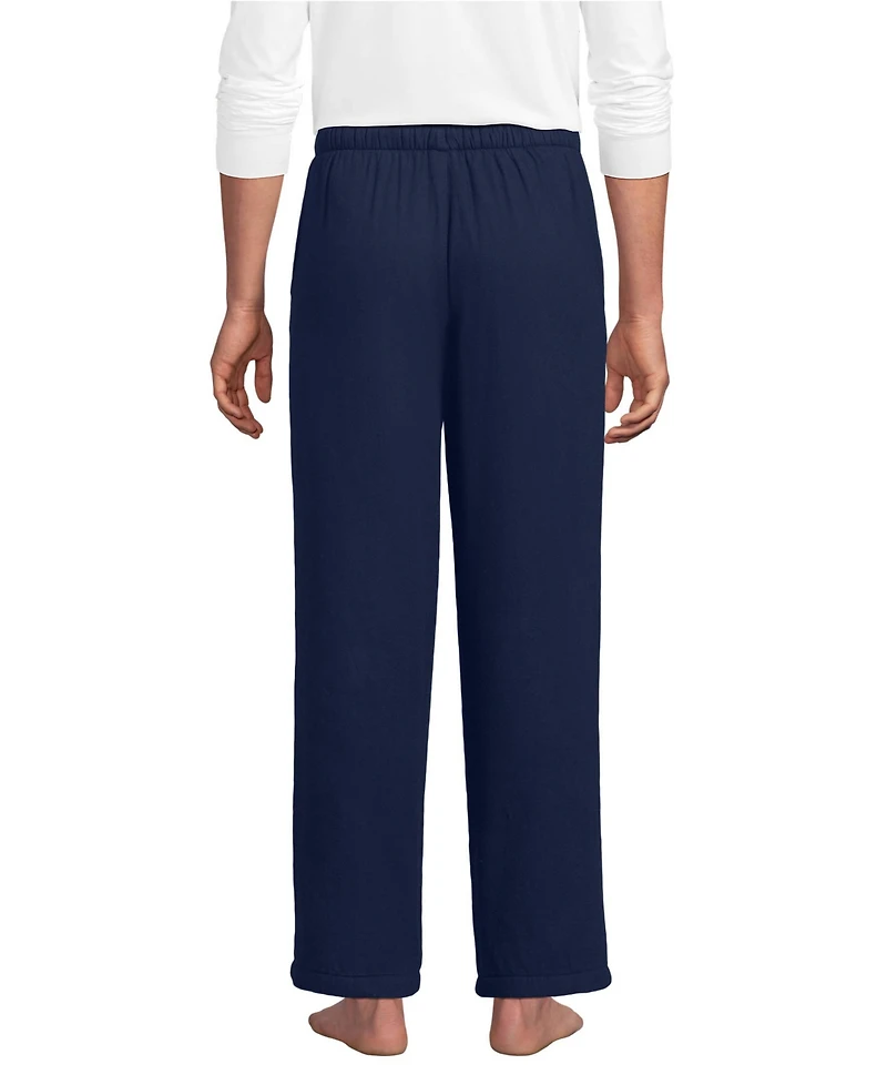 Lands' End Men's High Pile Fleece Lined Flannel Pajama Pants