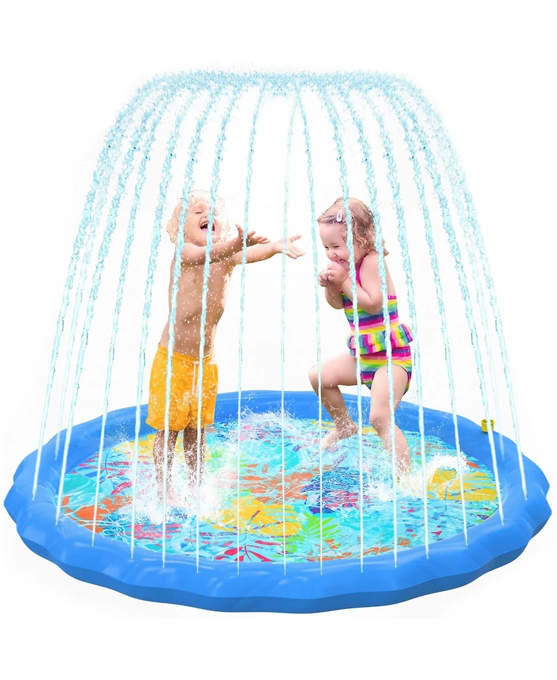 Large Splash Pad for Kids and Dogs | Water Sprinkler | 68" Splash Pads for Toddlers 1-3 & Play Mat