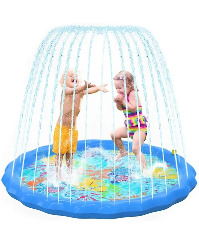 Large Splash Pad for Kids and Dogs | Water Sprinkler | 68" Splash Pads for Toddlers 1-3 & Play Mat