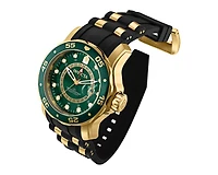 Invicta Men's 6994 Pro Diver Quartz Gmt Gold, Green Dial Watch