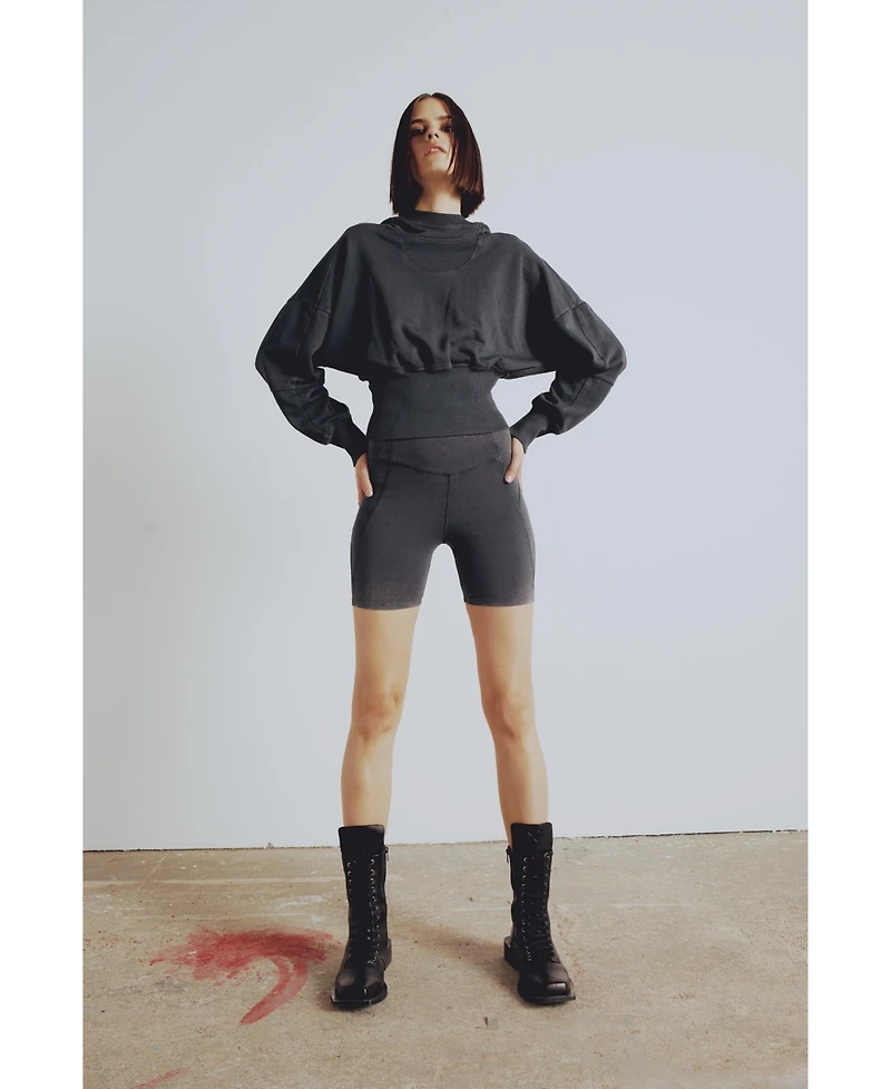 Pcfg Women's Cotton Acid Wash Biker Leggings