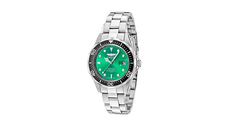 Invicta Men's Pro Diver Quartz 3 Hand Green Dial Watch