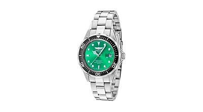Invicta Men's 10667 Pro Diver Quartz 3 Hand Green Dial Watch