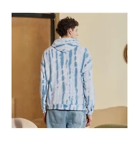 Campus Sutra Men's Sky Blue Dye-Drip Pullover Hoodie