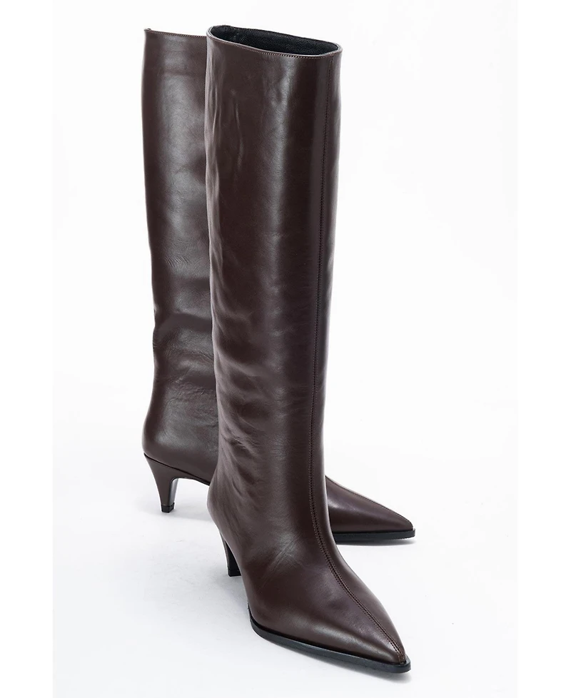 Forever & Always Shoes Siora Leather Knee High Boot (Women)