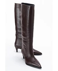 Forever & Always Shoes Siora Leather Knee High Boot (Women)