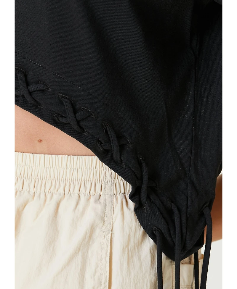 Pcfg Women's Free Heaven Cotton Crop String T-Shirt