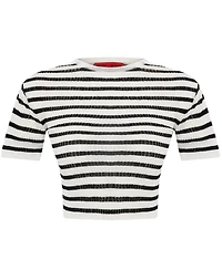 Pcfg Women's Striped Short Sleeve Knit Top