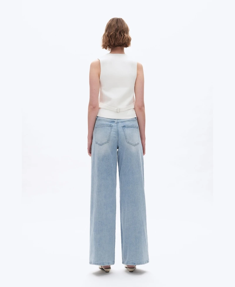 Bayeas Women's High-Rise Drawstring Baggy Wide-Leg Jeans