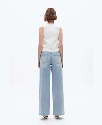 Bayeas Women's High-Rise Drawstring Baggy Wide-Leg Jeans