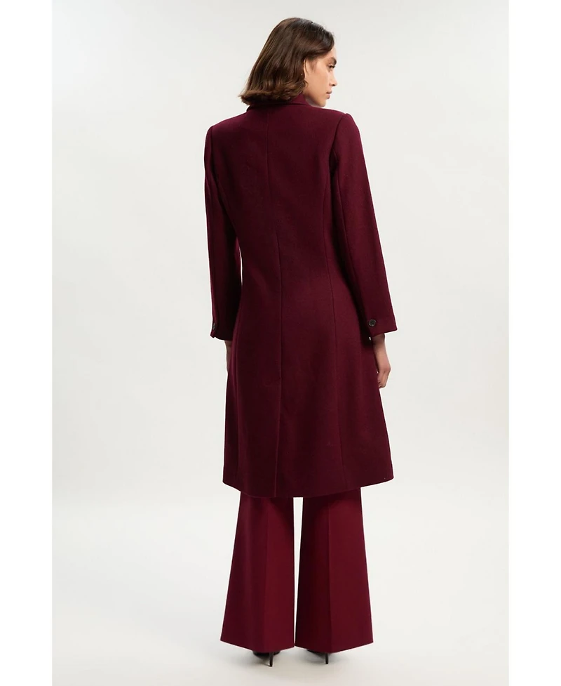 Karen Millen Women's Wool Double Breasted Midi Coat