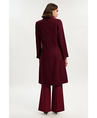 Karen Millen Women's Wool Double Breasted Midi Coat