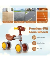 Sugift Baby Balance Bike No Pedal 4-Wheel Bicycle