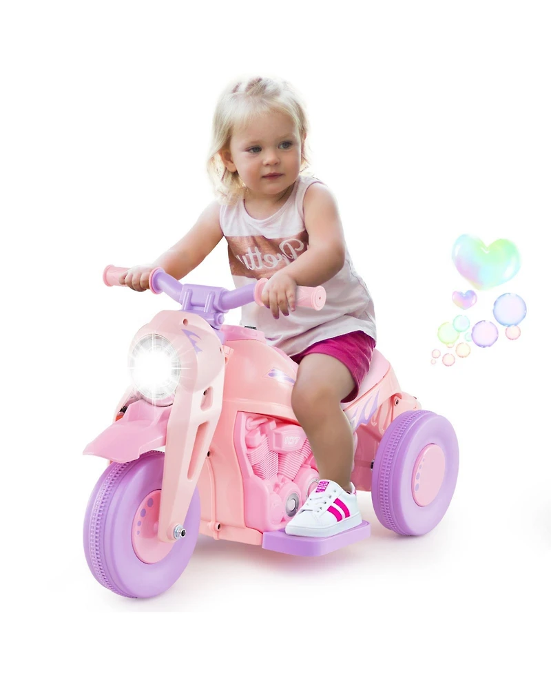 Sugift 6V Kids Electric Ride on Motorcycle with Bubble Maker and Music