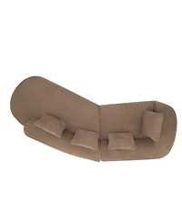 Streamdale Furniture 116" Modern Curved Sectional Sofa with Chaise Lounge, Pearl Upholstery, 2-Piece Set