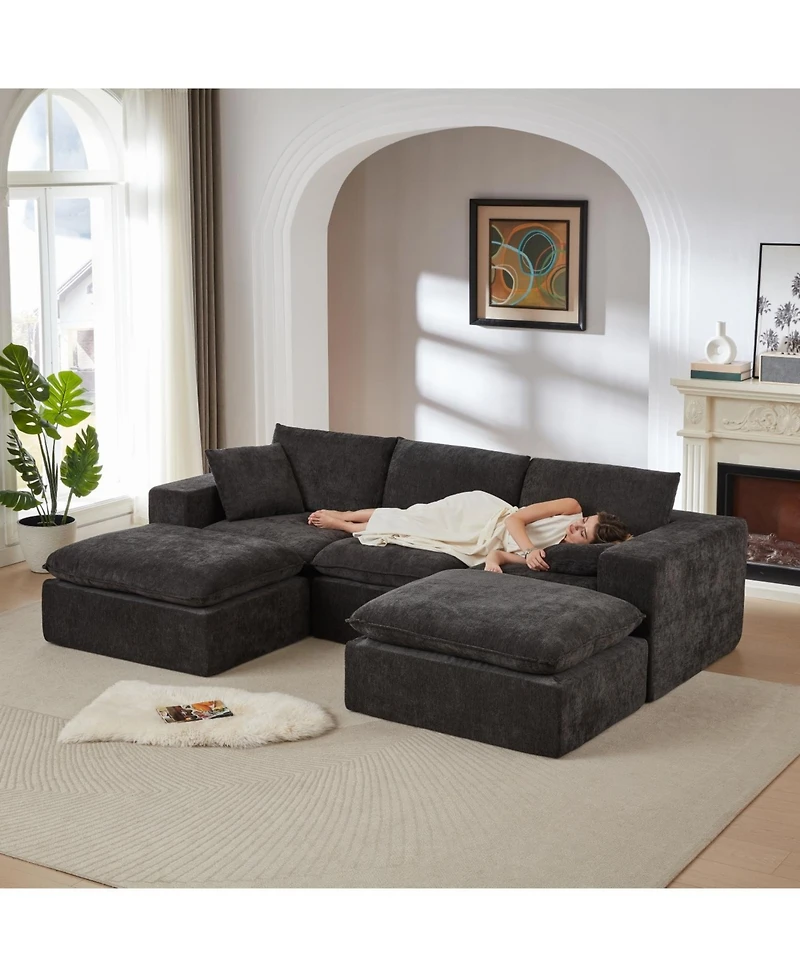 Streamdale Furniture Streamdale Modern Chenille Cloud Sofa - Freely Combinable, Comfortable Living Room Furniture