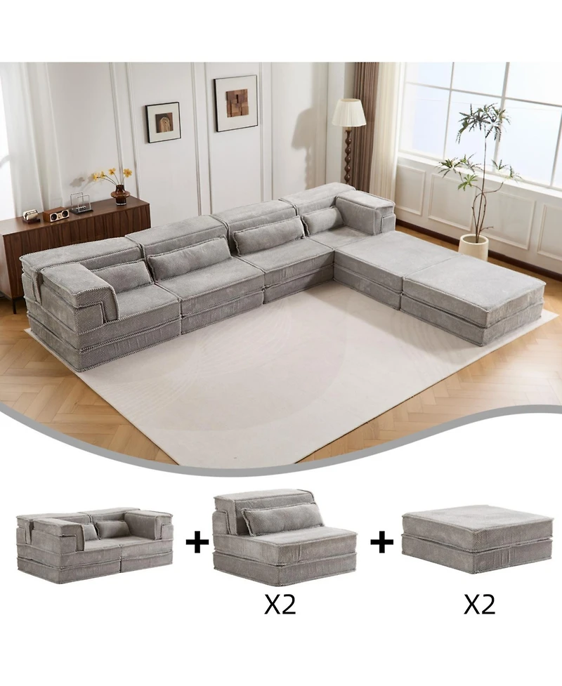 Streamdale Furniture Compression Sofa, Convertible Floor Sofa Bed