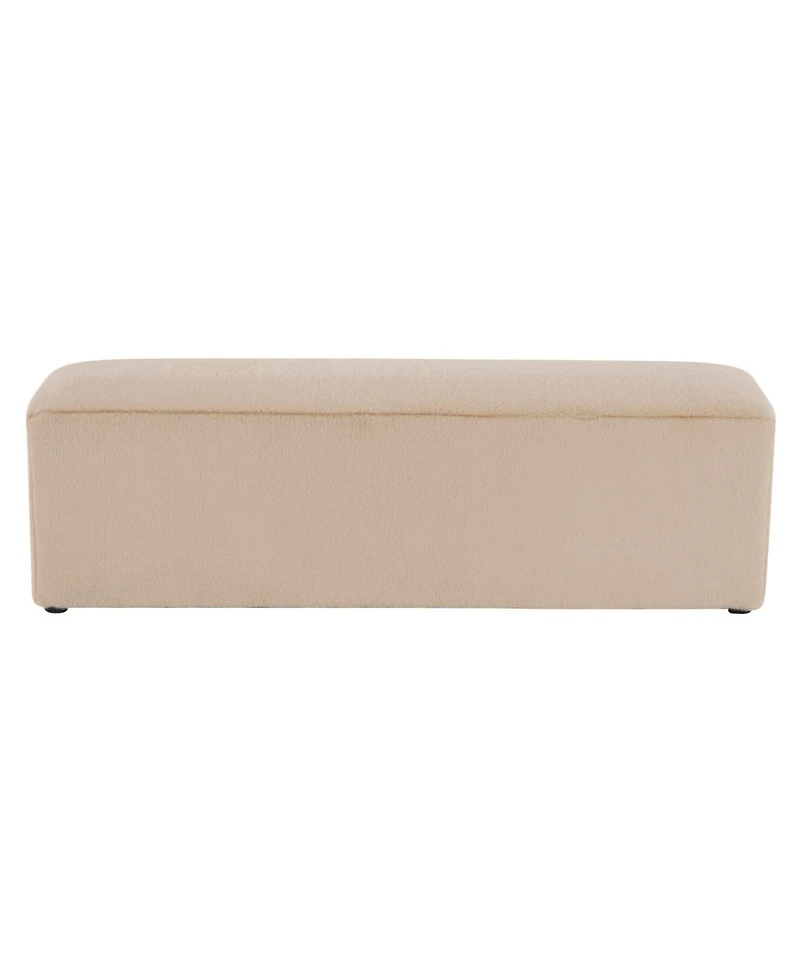 Streamdale Furniture Streamdale Almond Long Plush Ottoman, Modern Simple Footstool and Seat for Home Use