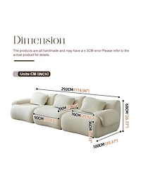 Streamdale Furniture Streamdale Modular Sectional Sofa, Modern Minimalist Couch, Comfy, Space-Efficient - White