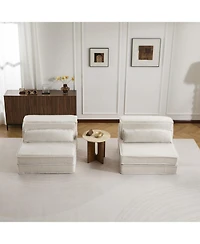 Streamdale Compression Sofa, Convertible Floor Sofa Bed, White