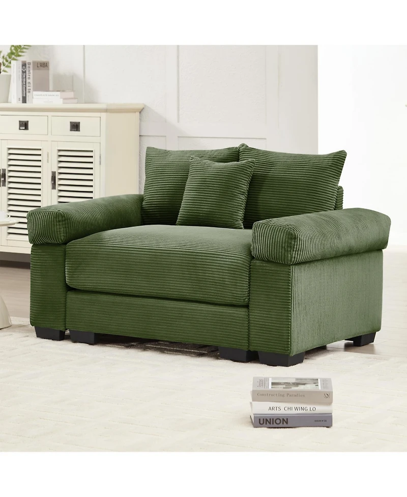 Streamdale Furniture Streamdale Oversized Cloud Modular Sectional Couch, Premium Soft Corduroy, Green